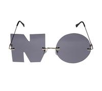 VILLCASE Lunettes de Soleil Chics, Lunettes de Mode à Lettres, Noir, PC et Alliage, Accessoire Photo Décoratif, pour Jeunes, Fêtes de Scène et Festivals, Fête