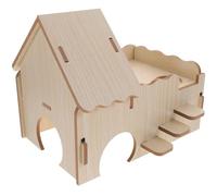 VILLCASE Maison Bois pour Cochons et Hamsters Cachette Résistante et Sûre Espace Privé pour Sommeil Amélioré Multifonctionnel à Peindre Habitat pour Petits Animaux