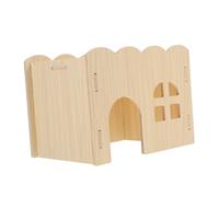 VILLCASE Maison en Bois Non Peint pour Hamster et Gerbille, Cachette Sécurisée Compacte, Espace Détente Naturel, Décoration D'enclos pour Petits Animaux de Compagnie