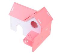 VILLCASE Maison pour Petits Animaux Bois Colorée Cachette Sécurisée et Ludique pour Hamsters Rats Miniatures et Chinchillas Habitat avec Bords Arrondis pour Cage et Enclos Petits Cochons