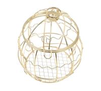 VILLCASE Mangeoire Oiseaux Extérieure Suspendue Métal Doré Distributeur Alimentaire Polyvalent pour Oiselles Sauvages Installation Facile pour Jardin