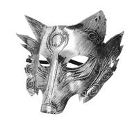 VILLCASE Masque de Loup Vintage Argenté pour Halloween Masque de Carnaval Effrayant Léger et Confortable Accessoire Cosplay et Fête Décoratif pour Soirée Déguisée