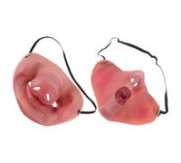 VILLCASE Masque Demi-visage en Latex Nez de Cochon Rouge Mignon, Respirant et Adaptable à Toutes Formes de Visage, pour Halloween et Poisson D'avril
