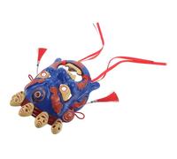 VILLCASE Masque Traditionnel Népalais Sculpté et Peint à la Main Masque D’Opéra Tibétain Bleu pour Fête et Carnaval pour Jeux de Rôle et Décoration Culturelle