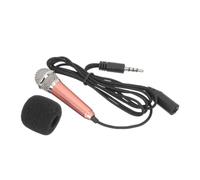 VILLCASE Microphone de Chant Miniature Portable Haute Définition Structure en Acier Inoxydable et Mousse pour Enregistrement à Domicile Ktv Couleur Or