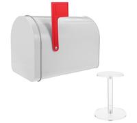 VILLCASE Mini Boîte aux Lettres Étanche en Fer avec Socle Blanc Boîte à Suggestions et Pourboires Décorative Compacte et Résistante aux Intempéries pour Maison Bureau et Extérieur