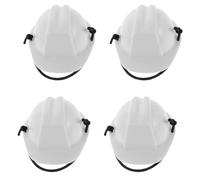 VILLCASE Mini Casque de Chantier Blanc pour Petits Animaux en Plastique Léger avec Protection Tête, Lot de 4 Pièces pour Promenades et Posts Réseaux Sociaux
