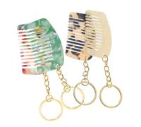 VILLCASE Mini Peignes Porte-clés Dents Larges Lot de 4 en Plaque D'acétate Compact pour Coiffure Pratique et Accessoires de Voyage