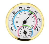 VILLCASE Mini Thermomètre Hygromètre Intérieur avec Coque Plastique et Anneau Alliage Aluminium Jauge de Température et Humidité de Remplacement Compacte pour Chambre et Bureau