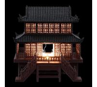 VILLCASE Miniature de Jardin en Architecture Chinoise Marron, Modèle de Ancien pour Paysage Bonsaï, Usage Double Eau et Terre, Dimensions 6,5x7x6 Cm, Décoration Feng Shui