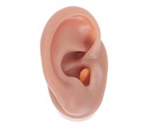 VILLCASE Modèle D’oreille en Silicone Souple Taille Moyenne Couleur Café Simulation Perçage Oreilles pour Formation et Présentation Professionnelle