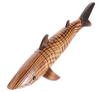 VILLCASE Modèle Requin Bois Carbonisé Figurine Océanique Décorative Stable Création Animal Marin Créatif pour Bureau et Jardin