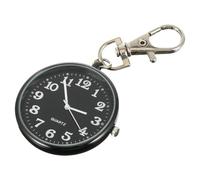 VILLCASE Montre de Poche à Quartz Vintage pour Seniors Porte-Clés en Alliage Noir Grand Cadran Montre d'Infirmière Rétro Pendentif Porte-Clés Pratique pour Secteur Médical