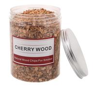 VILLCASE Morceaux de Bois de Cerisier 125G pour Fumage Barbecue, Utilisation Polyvalente en Jardin et Camping, Copeaux Naturels pour Viande
