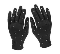 VILLCASE Moufles de Patinage Artistique Noirs Taille S 1 Paire Moufles de Performance Décoratives avec Pierres Brillantes Matériau Respirant et Résistant à l'usure Adaptées pour