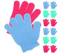 VILLCASE Moufles Exfoliants Corps 14pcs en Nylon à Cinq Doigts pour Hommes et Étudiants, Serviette Exfoliante Massage Dos, Nettoyage Profond et Revitalisant Couleur Couleur Aléatoire