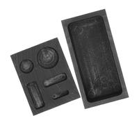 VILLCASE Moule en Graphite pour Coulée et Raffinage de Métaux Creuset 2 Pièces 5 Trous 1 Kg Haute Pureté pour Fusion Or Argenté Cuivre Aluminium Fabrication Bijoux et Recyclage