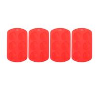 VILLCASE Moule en Silicone pour Bougies Parfumées Forme Fraise 6 Emplacements Lot de 4 Pièces Flexible et Facile à Démouler pour Fabrication de Bougies Artisanales Savons et Chocolats