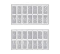 VILLCASE Moules en Époxy Domino en Silicone Réutilisables et Faciles à Ranger pour Garçon et Filles, Lot de 2 Pièces Blanc, Fabrication de Bijoux Loisirs Créatifs de Fabrication