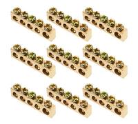 VILLCASE Multiprise de terre en cuivre de 4 pièces pour bornes électriques, barre neutre à 5 trous, connecteur de bornier électrique résistant et durable