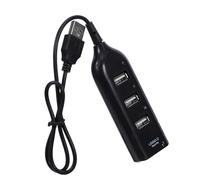 VILLCASE Multiprise USB 4 Ports 2.0 pour Ordinateur Portable, Répartiteur USB en Abs Noir, Transfert Rapide de Données, Compatible la Plupart des Systèmes D'exploitation