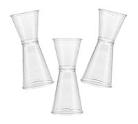 VILLCASE Outil Doseur Double pour Cocktails en Plastique Transparent, 3pcs, Haute Dureté, pour Bars et Ktv, Verre Doseur de Barman Précis et Pratique Réutilisable