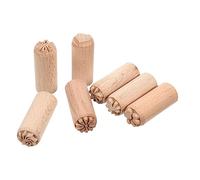 VILLCASE Outils de Poterie en Naturel Ronds à Motif Floral et Formes Variées pour Marquage d'Argile Modelage Peinture 2 Cm 7 Pièces Accessoires Bricolage