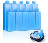 VILLCASE Pack Réfrigérant Bloc de Glace Conditionneur 10pcs Bleu en PE Vacances, Refroidissement Longue Durée, pour Glacière et Stockage en Randonnée
