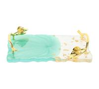 VILLCASE Palette de Présentation pour Ongles Verts en Résine Surface Miroir, Design Simple et Antidérapant, pour Manucure et Usage Domestique