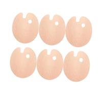VILLCASE Palette Peinture Bois Ovale 6pcs avec Trou de Pouce Ergonomique Plateau de Peinture Polyvalent en Bois Naturel pour Aquarelle