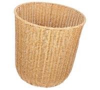 VILLCASE Panier de Rangement Tissé Imitation Rotin Grand Format pour Bureau et Chambre Corbeille Stable à Base Plate Poubelle Élégante pour Organisation Intérieure