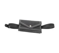 VILLCASE Paquet Banane pour Femmes en Cuir Noir Style Punk Ceinture Décorative Cloutée Multifonction comme Paquet à Bandoulière pour Soirées et Tenues Élégantes