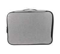 VILLCASE Paquet de Rangement de Documents de Voyage Multifonction Porte-Documents Pratique en Tissu Oxford Gris Grosse Capacité à 3 Compartiments Serrure pour Maison et Voyage Compact