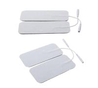 VILLCASE Patchs de Massage Électrostimulateur Musculaire 4 Pièces Gel Conducteur, Adhérence Optimale Latex, Compatibles Jack 2.0 et 2.5 pour Physiothérapie