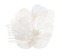 VILLCASE Peigne à Cheveux Argenté de Pétale pour Mariage, Accessoire Décoratif Unique en Matériau Mixte Fixation Facile, pour Coiffures de Mariée et Événements