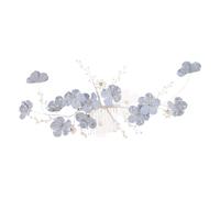 VILLCASE Peigne à Cheveux Mariage Décoratif Fleurs en Perles Bleues, Fixation Sécurisée en Métal et Plastique, Accessoire Élégant pour Mariée et Demoiselle D'honneur Lors Cérémonie