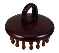 VILLCASE Peigne de Massage Cheveux en Bois Marron Forme Disque pour Cuir Chevelu, pour Shampooing et Stimulation Naturelle des Cheveux à Domicile