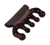 VILLCASE Peigne de Massage en Bois de Santal Naturel Marron à Dents Larges pour Cuir Chevelu Stimulant et Soulageant la Tension, Adapté pour Hommes et Femmes