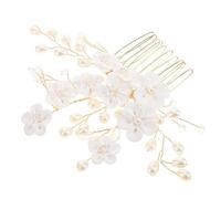 VILLCASE Peigne Décoratif Accessoire Élégant pour Cheveux de Mariée en Résine et Perles Ajoute Charme et Beauté pour Mariage Lors des Cérémonies
