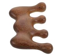 VILLCASE Peigne Masseur de Cuir Chevelu en Bois de Santal Marron Dents Larges, Outil Polyvalent pour Massage Méridien et Croissance des Cheveux, pour Voyage et Bureau