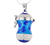 VILLCASE Pendentif Aromathérapie Carré Creux en Alliage de Cuivre Bleu Diffuseur Solide D'huiles Essentielles pour Collier DIY Présent Spécial