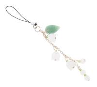 VILLCASE Pendentif Artisanal pour Téléphone Portable en Jade Breloque Corde Haute Résistance Décoration Mobile Accessoire Mode Petit Pendentif pour Paquet à Main Couleur Jade