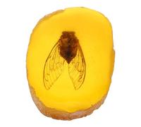 VILLCASE Pendentif en Ambre Cigale, Spécimen Décoratif Artisanal | Jaune, pour Collection et Exposition, Usage DIY Décoratif, Aspect Vif et Réaliste, Pièce Unique