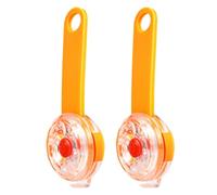 VILLCASE Pendentifs Lumineux pour Chien 2pcs Anti-Perte Câble USB, Plastique Solide Orange, Longue Autonomie pour Promenade Nocturne et Sécurité des Animaux