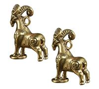 VILLCASE Pendentifs Mouton en Laiton Créatifs 2pcs, Décoration Suspendue Robuste et Difficile à Déformer pour Création Bijoux DIY