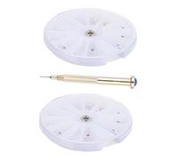 VILLCASE Perceuse Manuelle pour Ongles en Alliage avec 2 Boîtes de Breloques Pendantes pour Nail Art Accessoires de Manucure pour Décoration d'Ongles Kit 3 Pièces Couleur Aléatoire