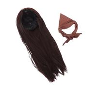 VILLCASE Perruque de Pirate avec Bandeau pour Cosplay et Halloween Ensemble de Déguisement pour Soirée Costumée et Jeu de Rôle