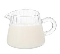 VILLCASE Petit Pichet Verre Borosilicate Cruche à Lait Épaisse Résistante avec Bec Verseur Poignée Ergonomique pour Mousse de Lait et Café Usage Cuisine et Petit-déjeuner