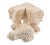 VILLCASE Pieds de en Massif Sculptés Européens Lot de de Remplacement pour Meubles Finition Non Traité Polyvalent pour Tables Basses et Armoires