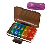 VILLCASE Pilulier Hebdomadaire 7 Jours Étanche Compartiments Multiples, Portable et Coloré, Boîte à Pilules Compacte pour Voyage en Valise, Organisateur de Remède Matin et Soir